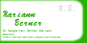 mariann berner business card